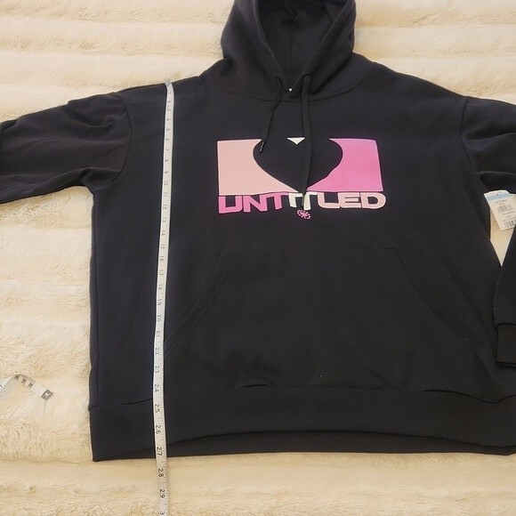 Designs Untitled UNTITLED Heart Hoodie Pullover long sleeve XL black multicolor - Picture 9 of 13